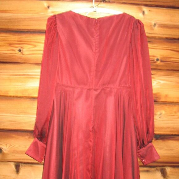 MAC DUGGAL 67873 Womens Sheer Blouson Sleeve Surplice Gown - Picture 9 of 12